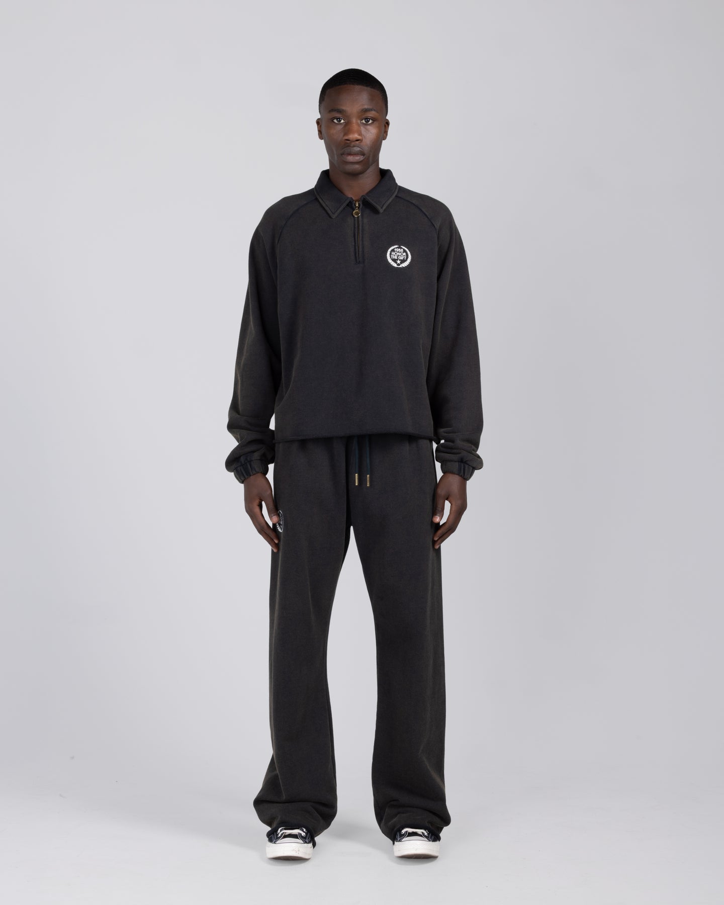 Vintage Terry Quarter Zip - Vintage Black