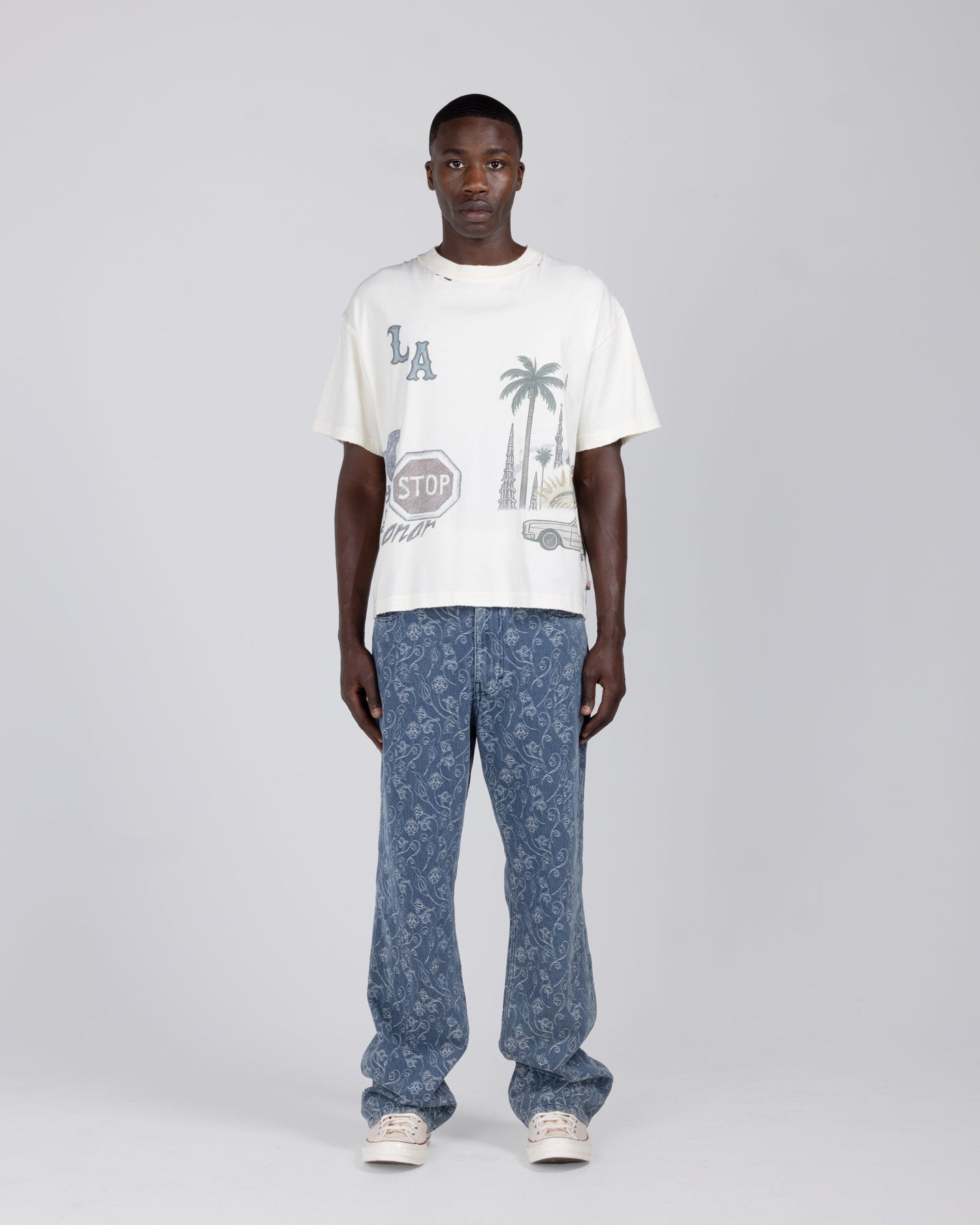 Washed 5 Pocket Denim - Light Indigo