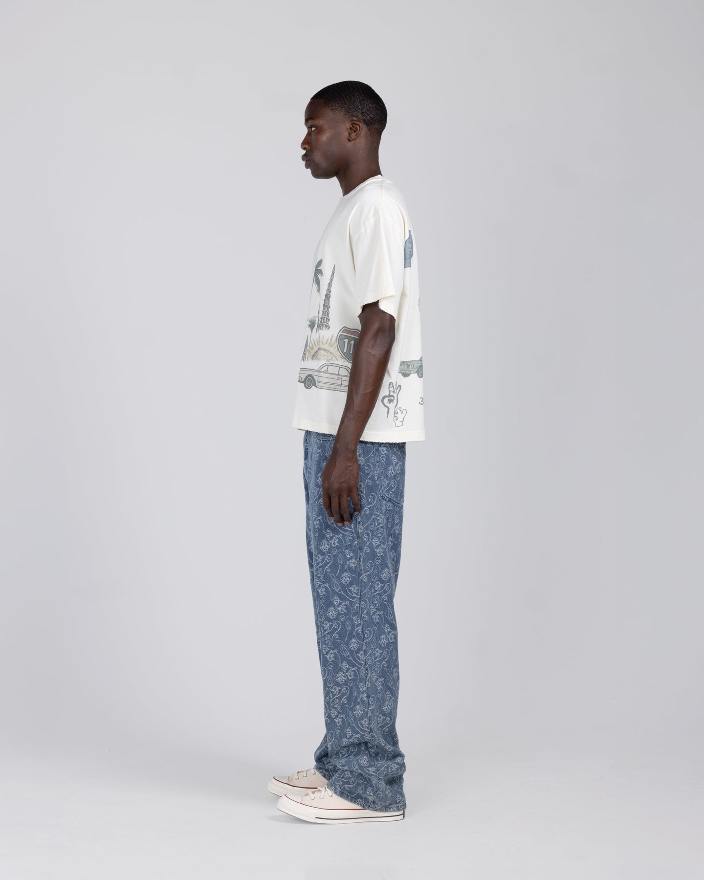 Washed 5 Pocket Denim - Light Indigo