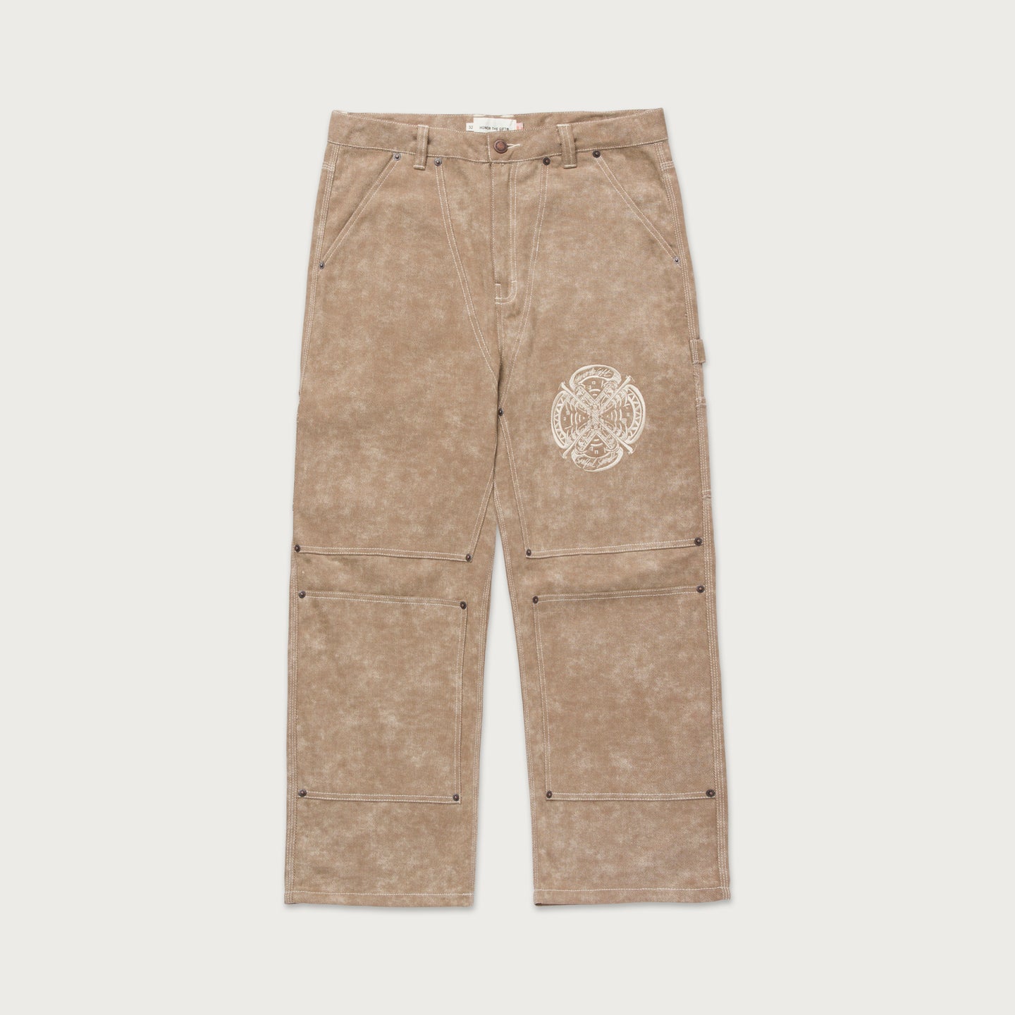 Washed Carpenter Ankle Pant - Tan