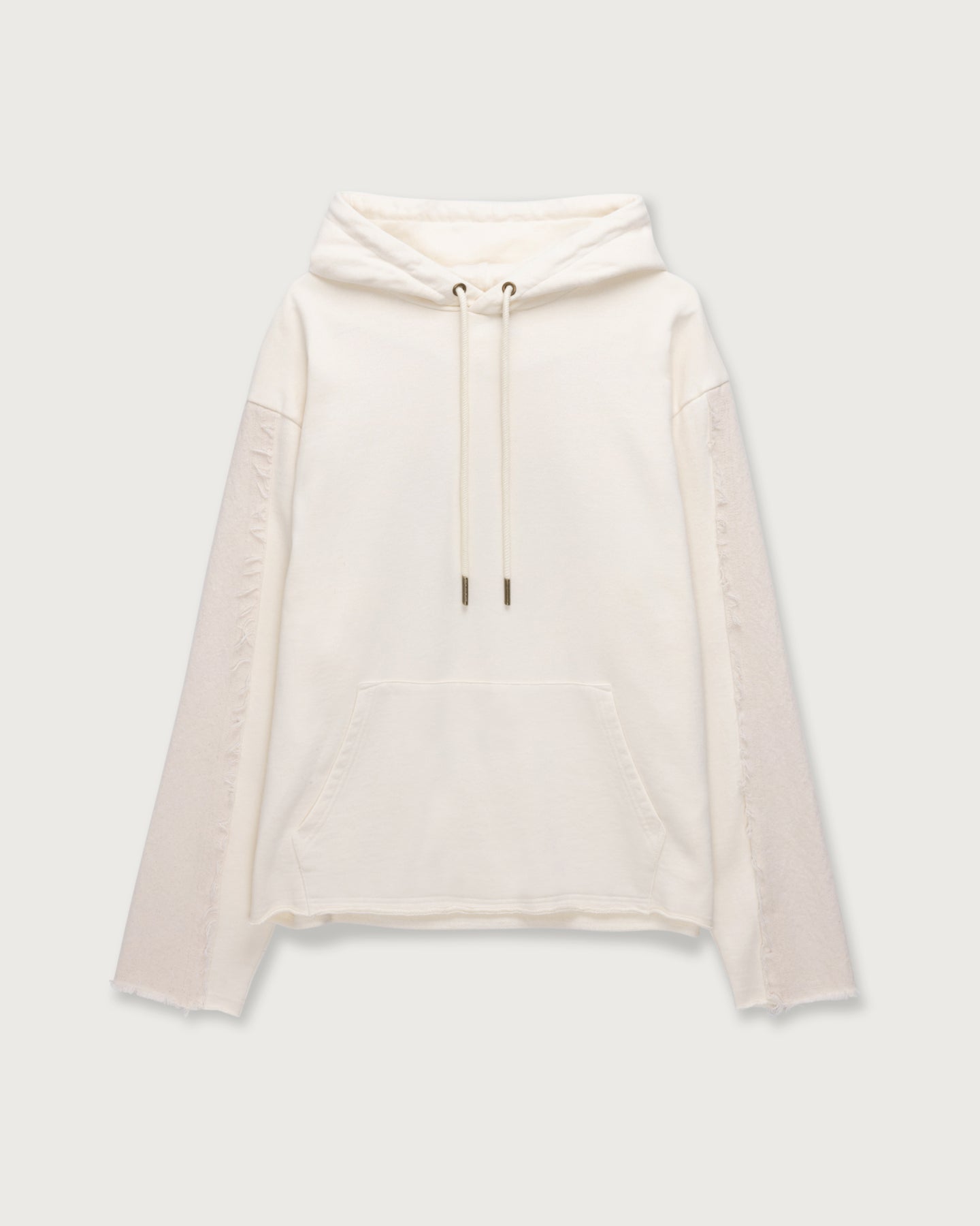 Denim Panel Hoodie - Bone