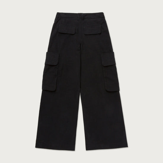 Wide Leg Cargo Pant - Black