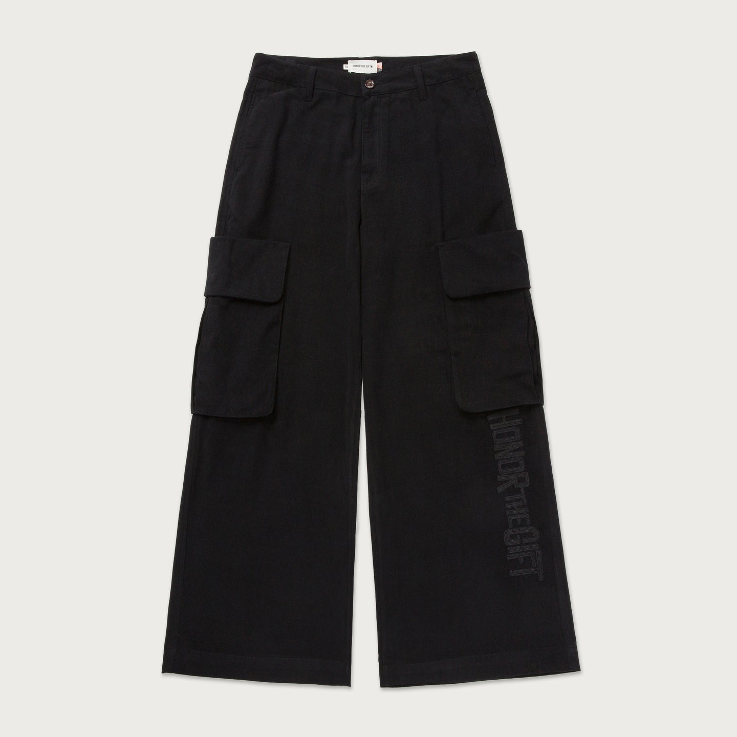 Wide Leg Cargo Pant - Black