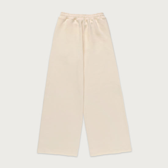 Womens Wide Leg Sweat Pant - Cream