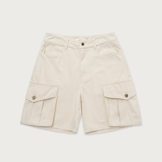 Womens Baggy Cargo Short - Bone