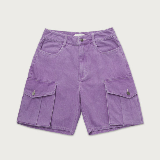 Womens Baggy Cargo Short - Purple