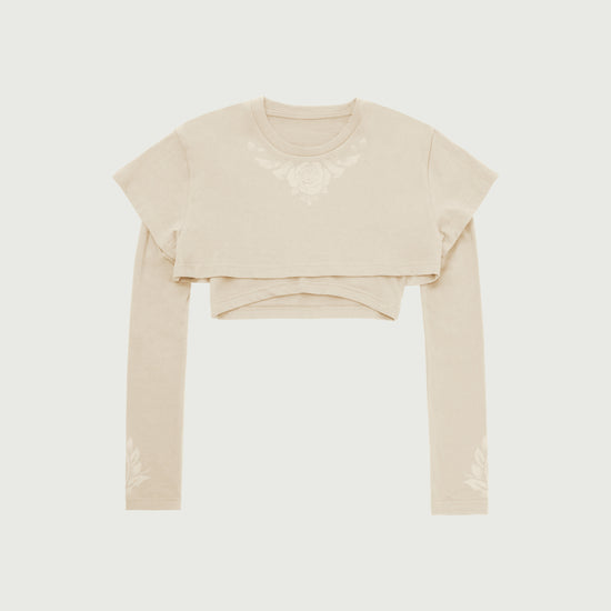 Womens Double Layer T-Shirt - Bone