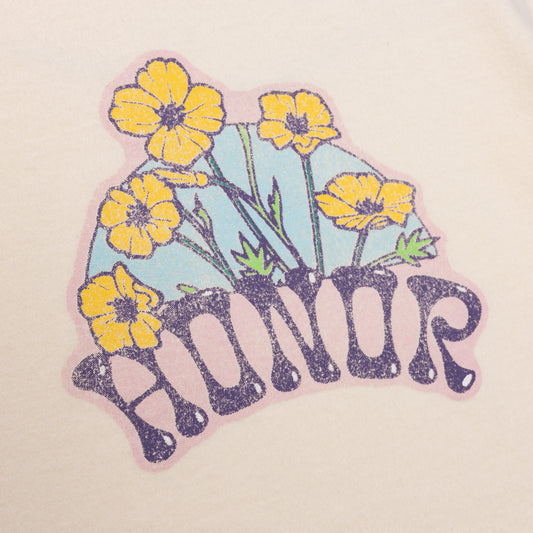Womens Honor Flower Logo T-Shirt - Bone