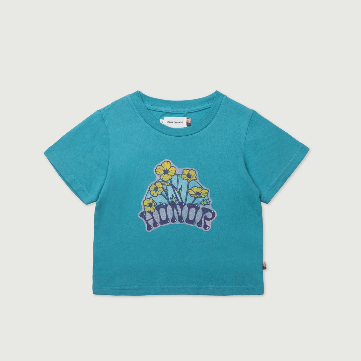 Womens Honor Flower Logo T-Shirt - Teal