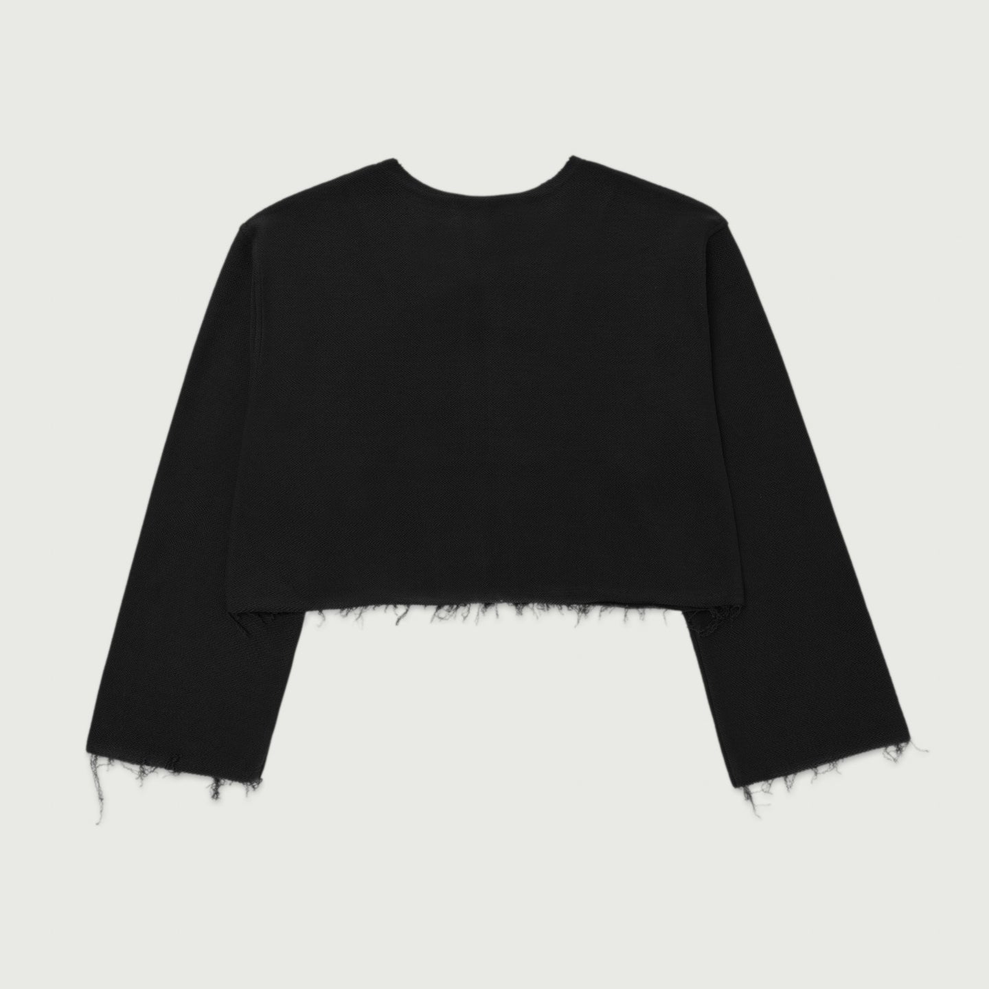 Honor Round Crop Zip Crew - Black