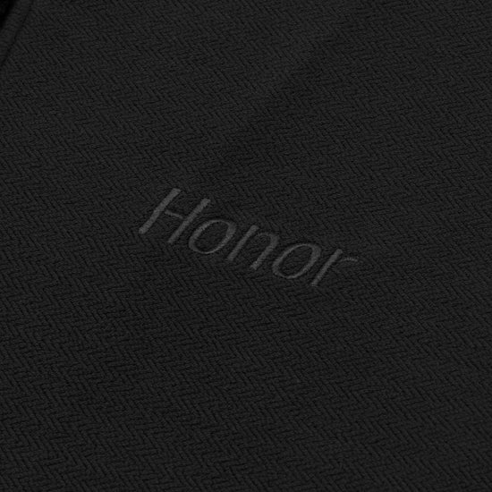 Honor Round Crop Zip Crew - Black