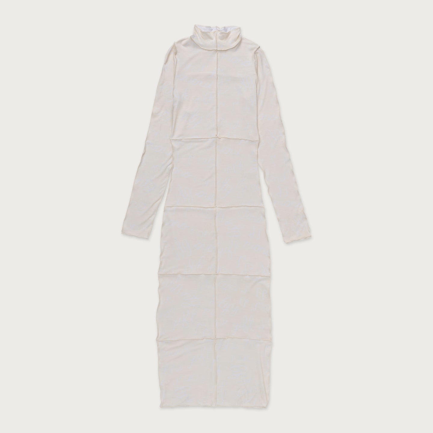 Womens Lettuce Seam Dress - Cream