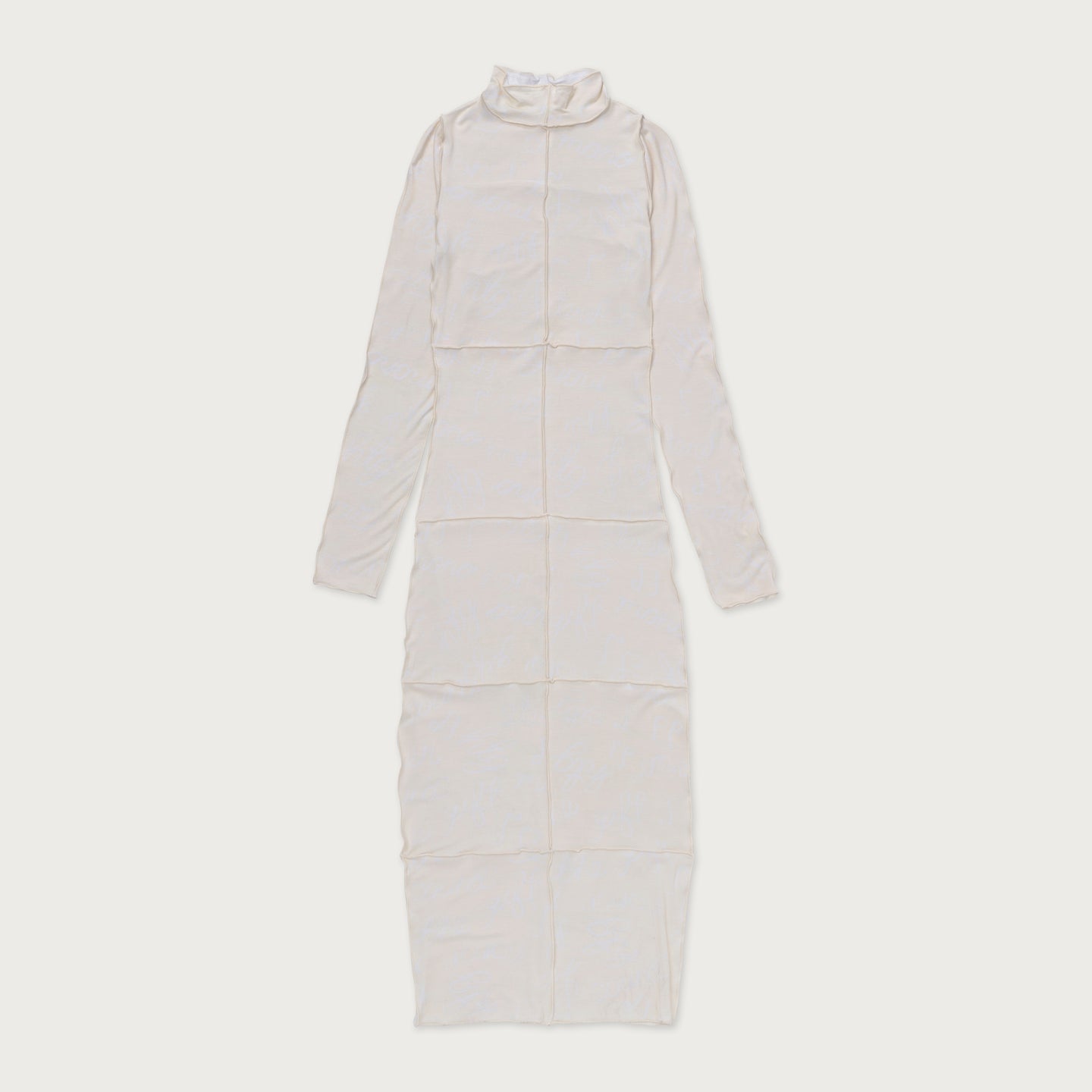 Womens Lettuce Seam Dress - Cream