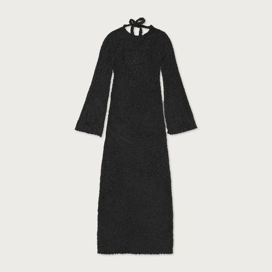 Womens L/S Knit Maxi Dress - Black