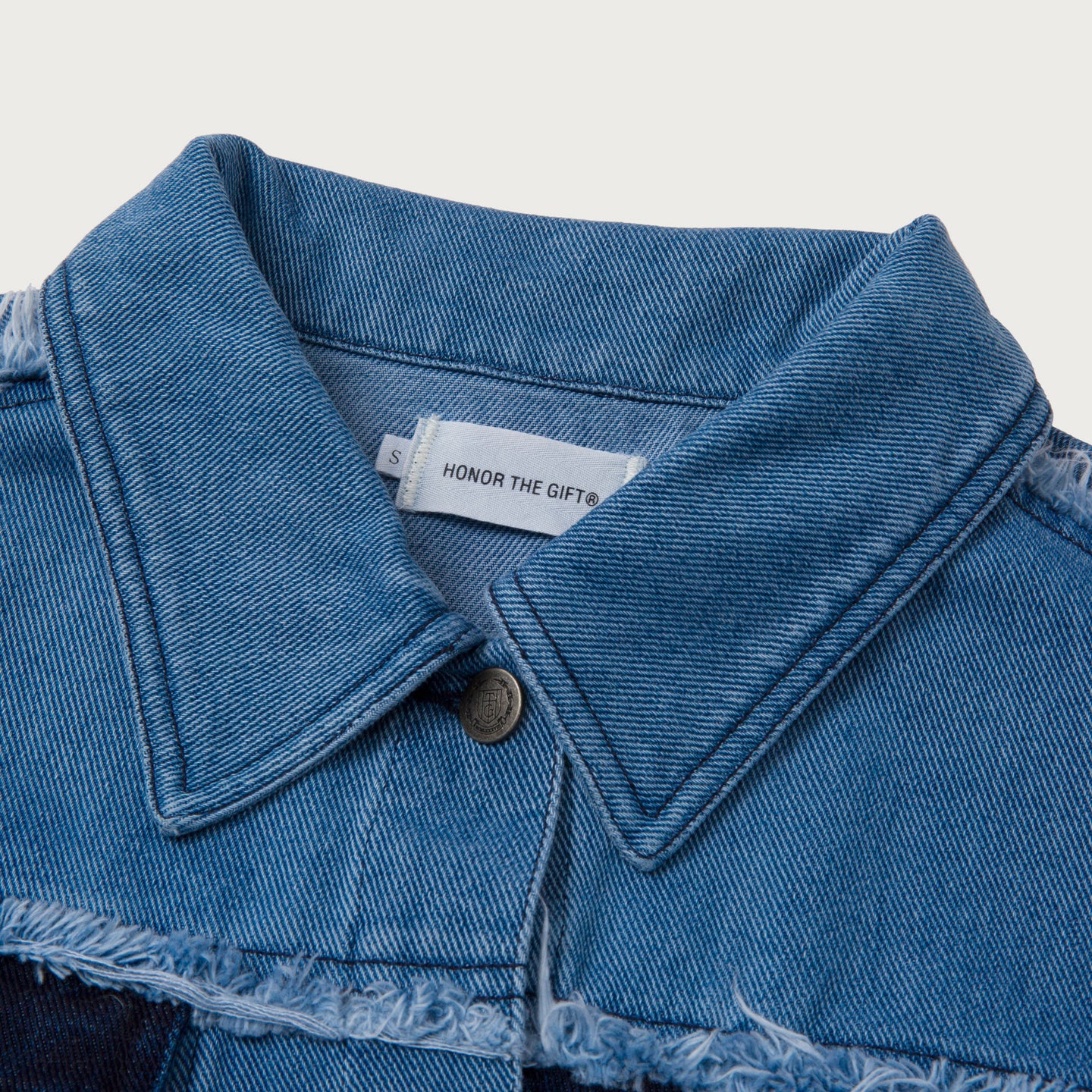 Womens Patch Work Denim Jacket - Indigo