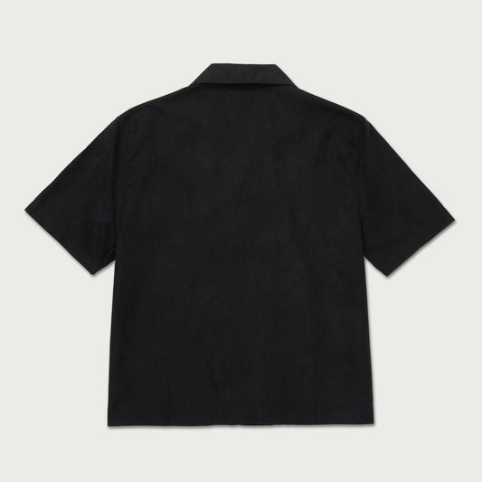 Womens Peached Camp Shirt - Black