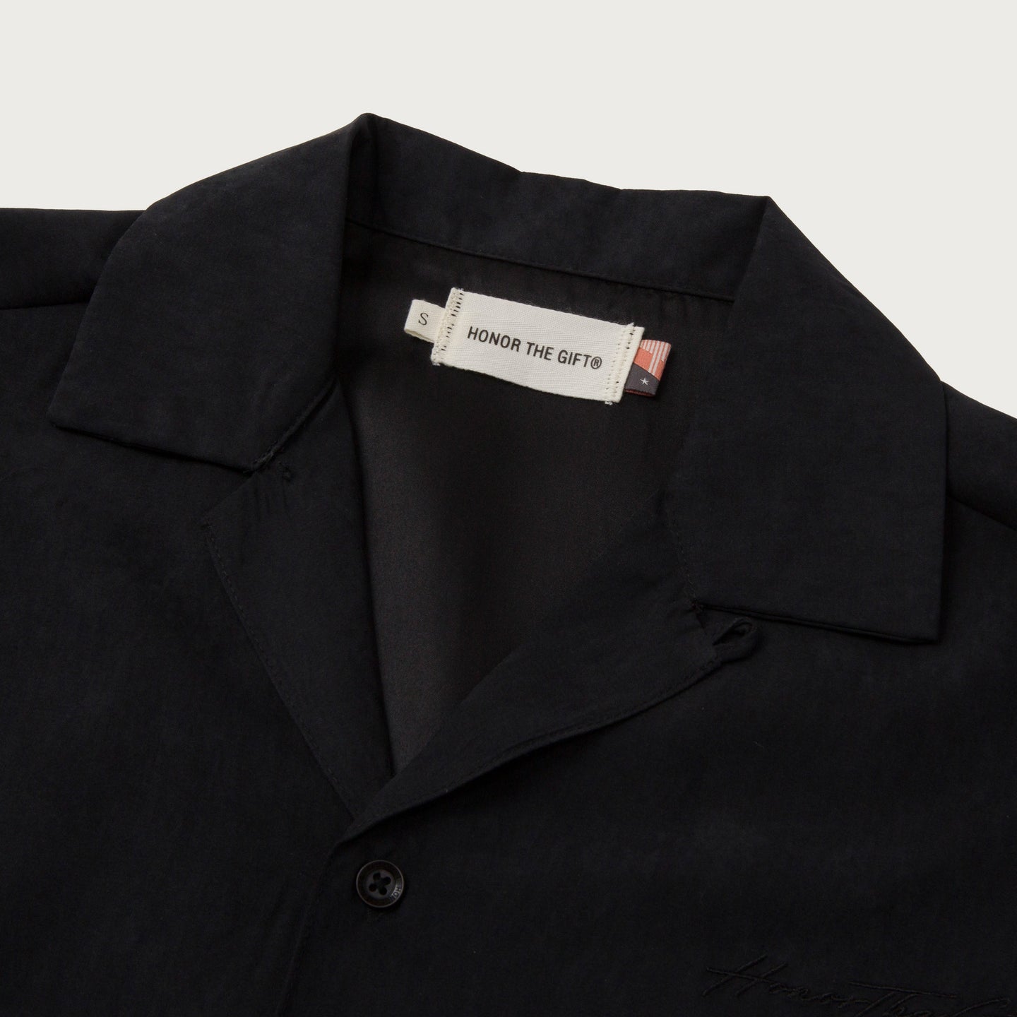 Womens Peached Camp Shirt - Black