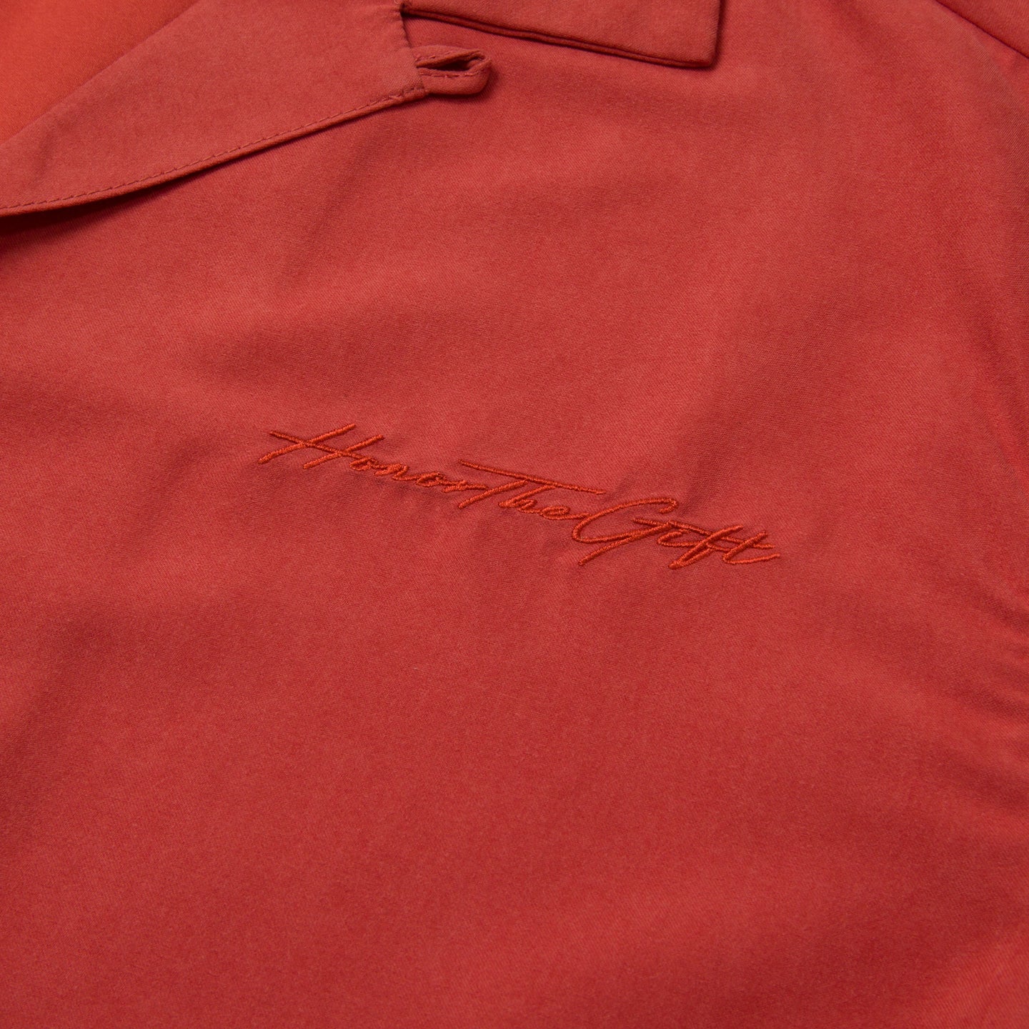 Womens Peached Camp Shirt - Brick