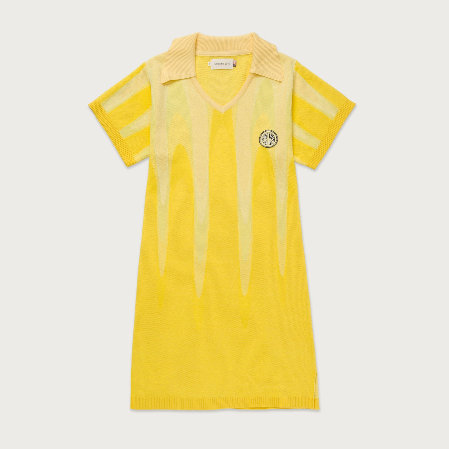 Womens Polo Knit Dress - Yellow