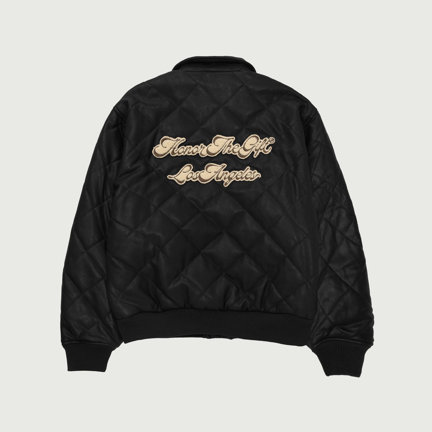 Womens Quilted Bomber - Black