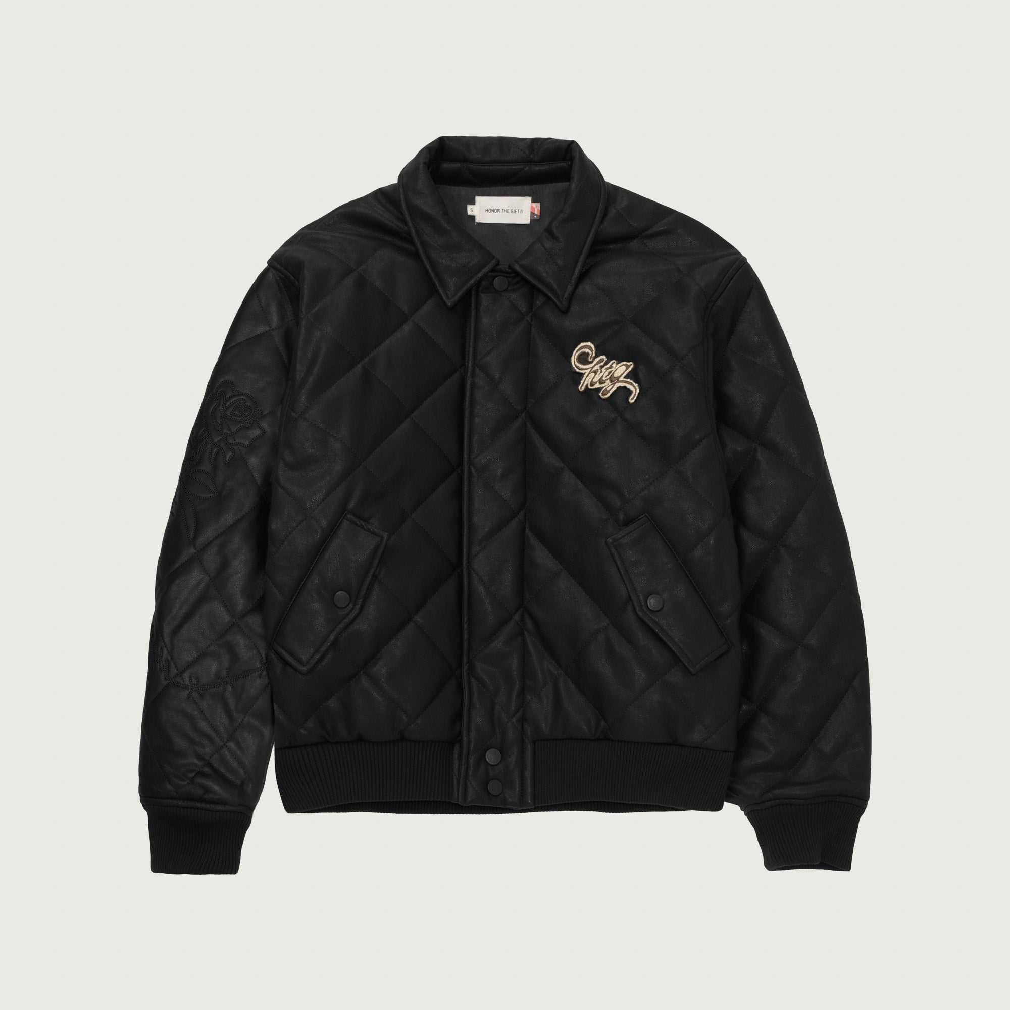 Womens Quilted Bomber - Black – Honor The Gift