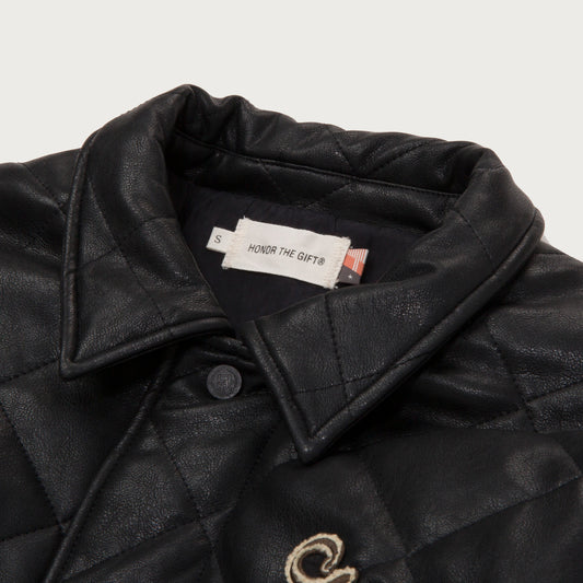 Womens Quilted Bomber - Black