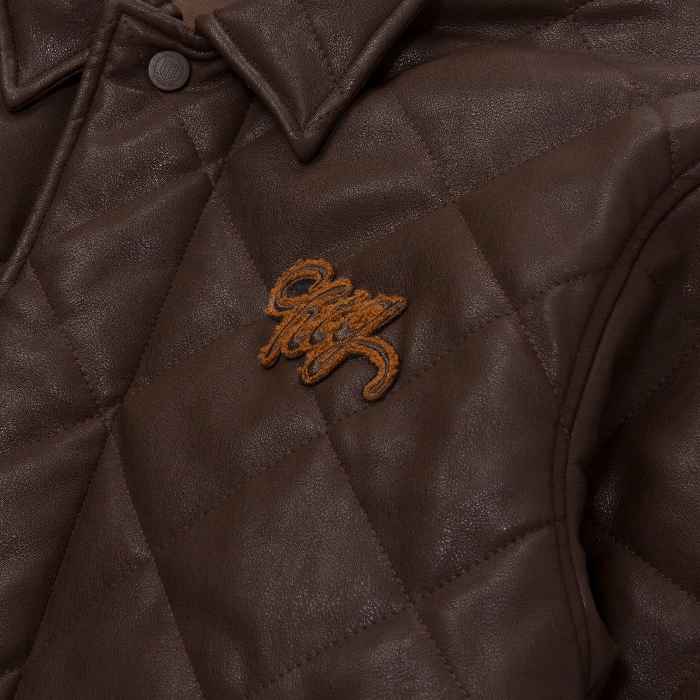 Womens Quilted Bomber - Brown