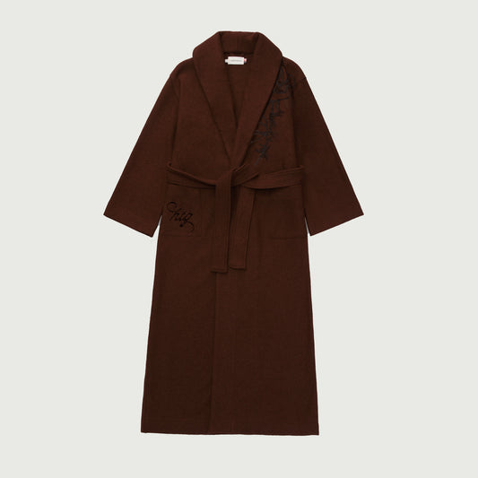 Womens Robe Coat - Brown