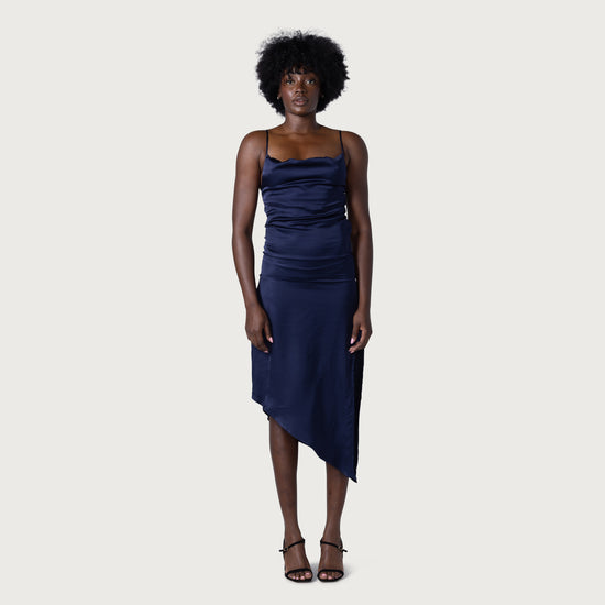 Womens Slip Curved Midi - Blue