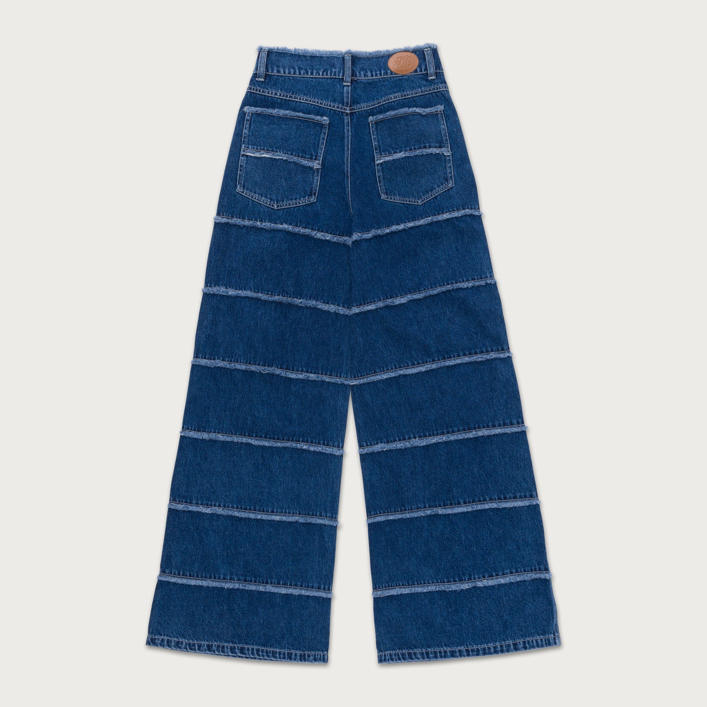 Womens Wide Leg Panel Denim Pant - Indigo