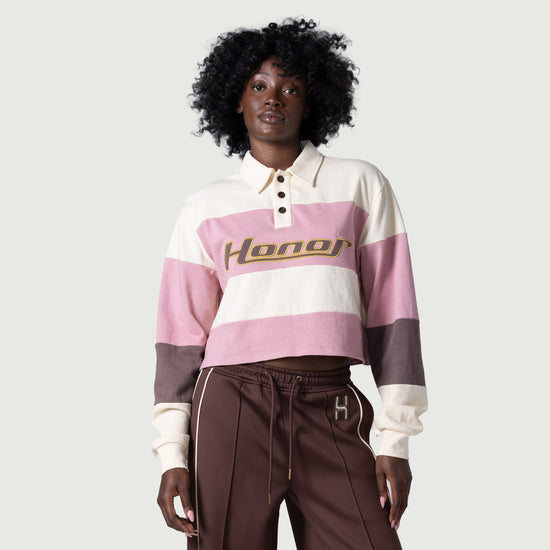 Womens Cropped Rugby - Pink