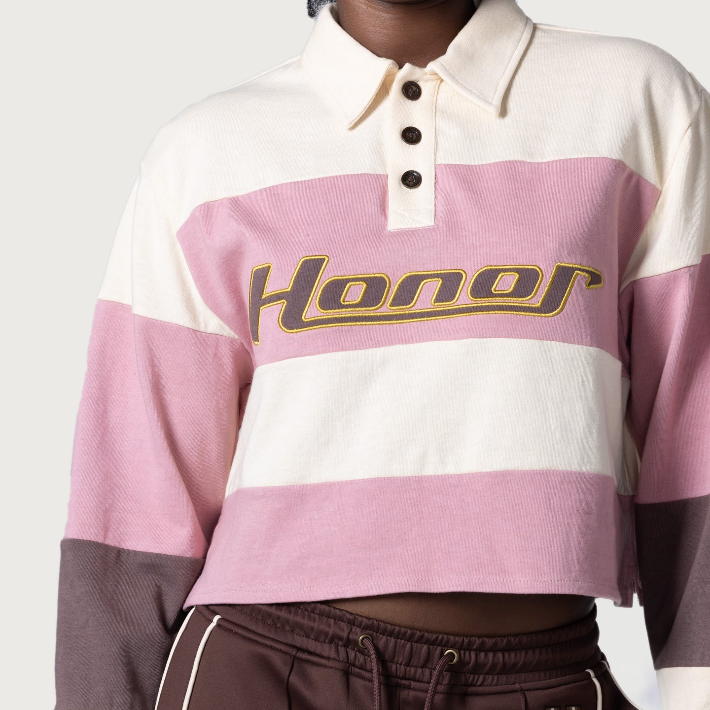 Womens Cropped Rugby - Pink