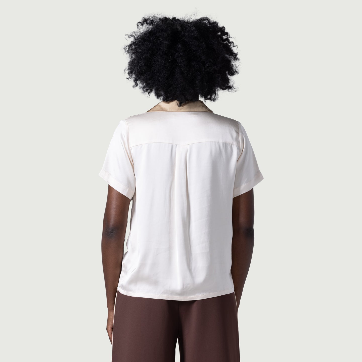 Womens Notes Camp Shirt - Cream