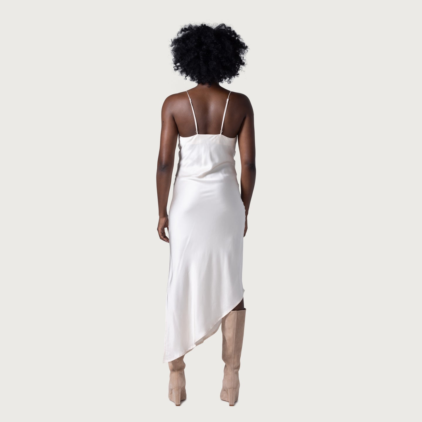 Womens Notes Slip Dress - Cream