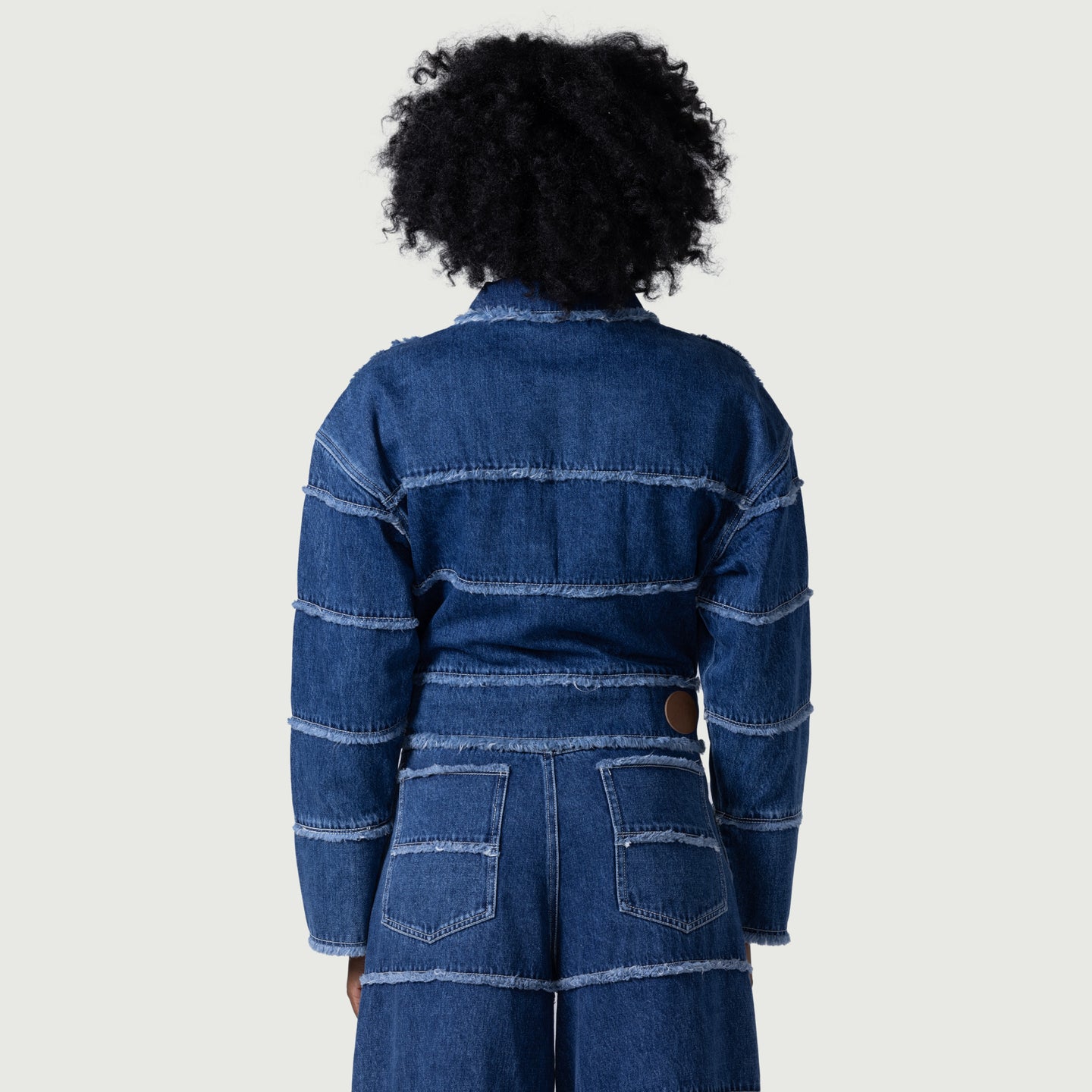 Womens Panel Denim Jacket - Indigo