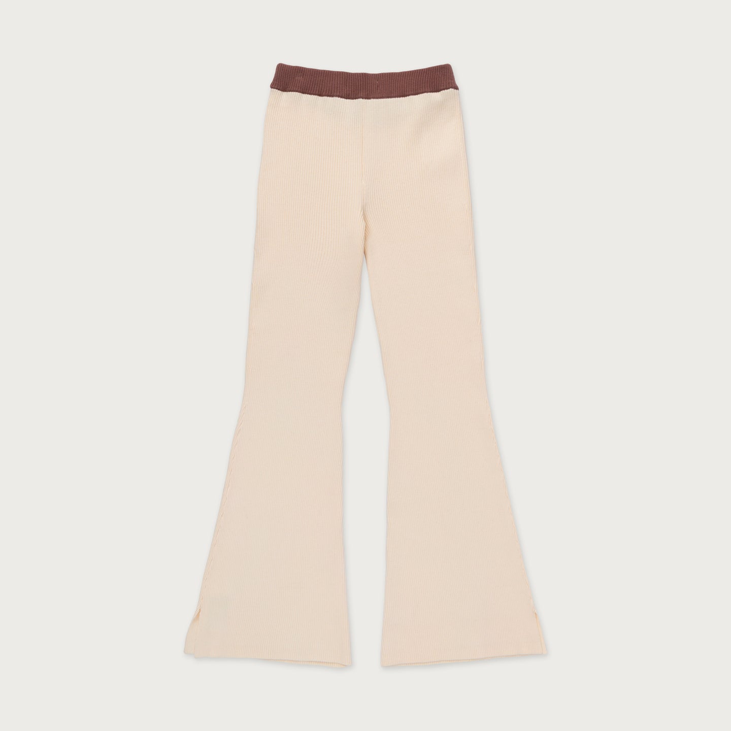 Womens Ribbed Flare Pant - Cream