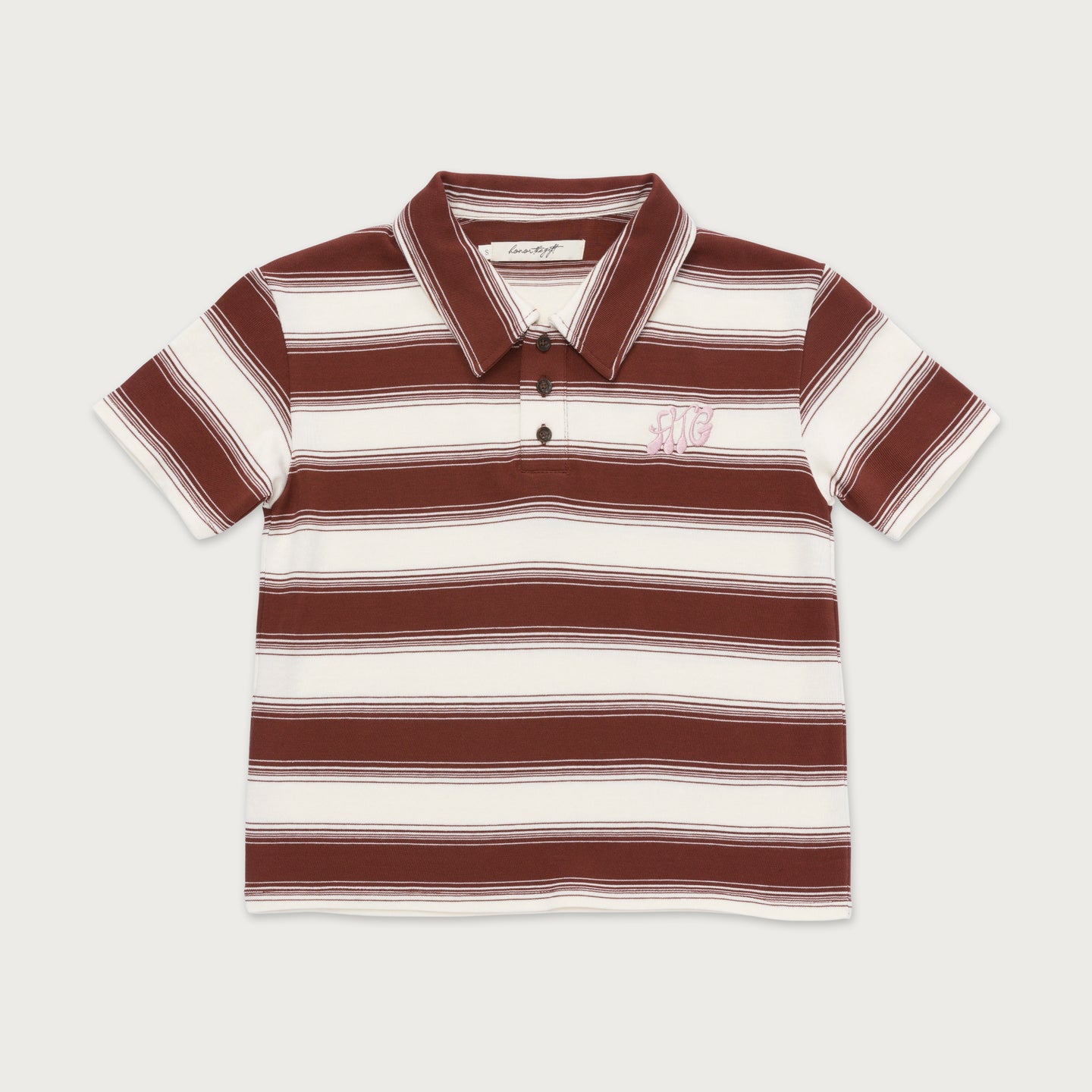 Womens Striped Polo - Brown