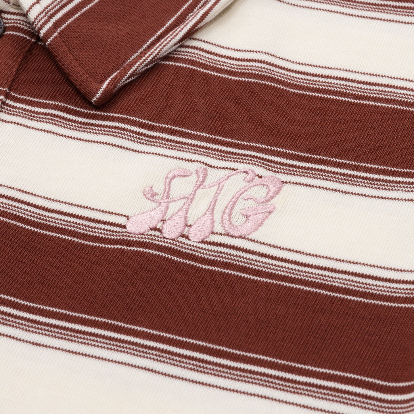 Womens Striped Polo - Brown