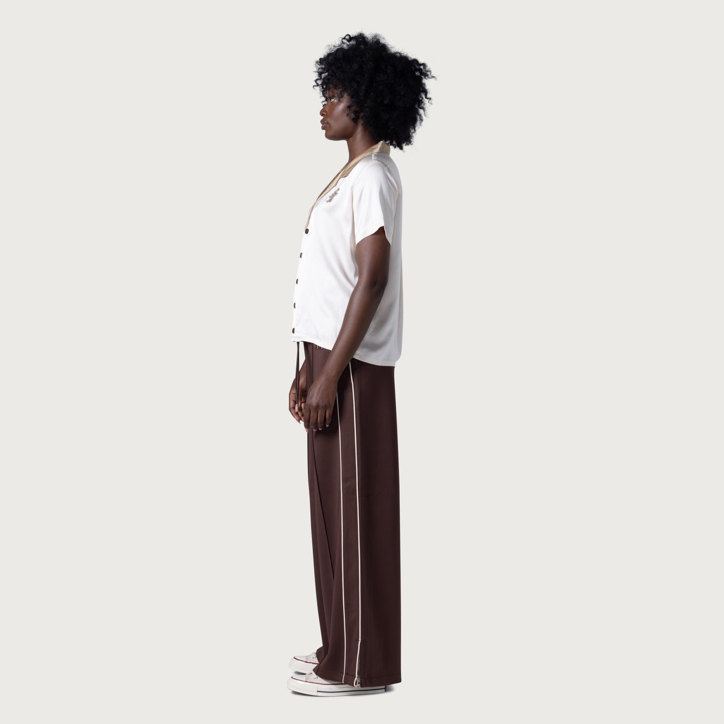 Womens Super Wide Track Pant - Brown