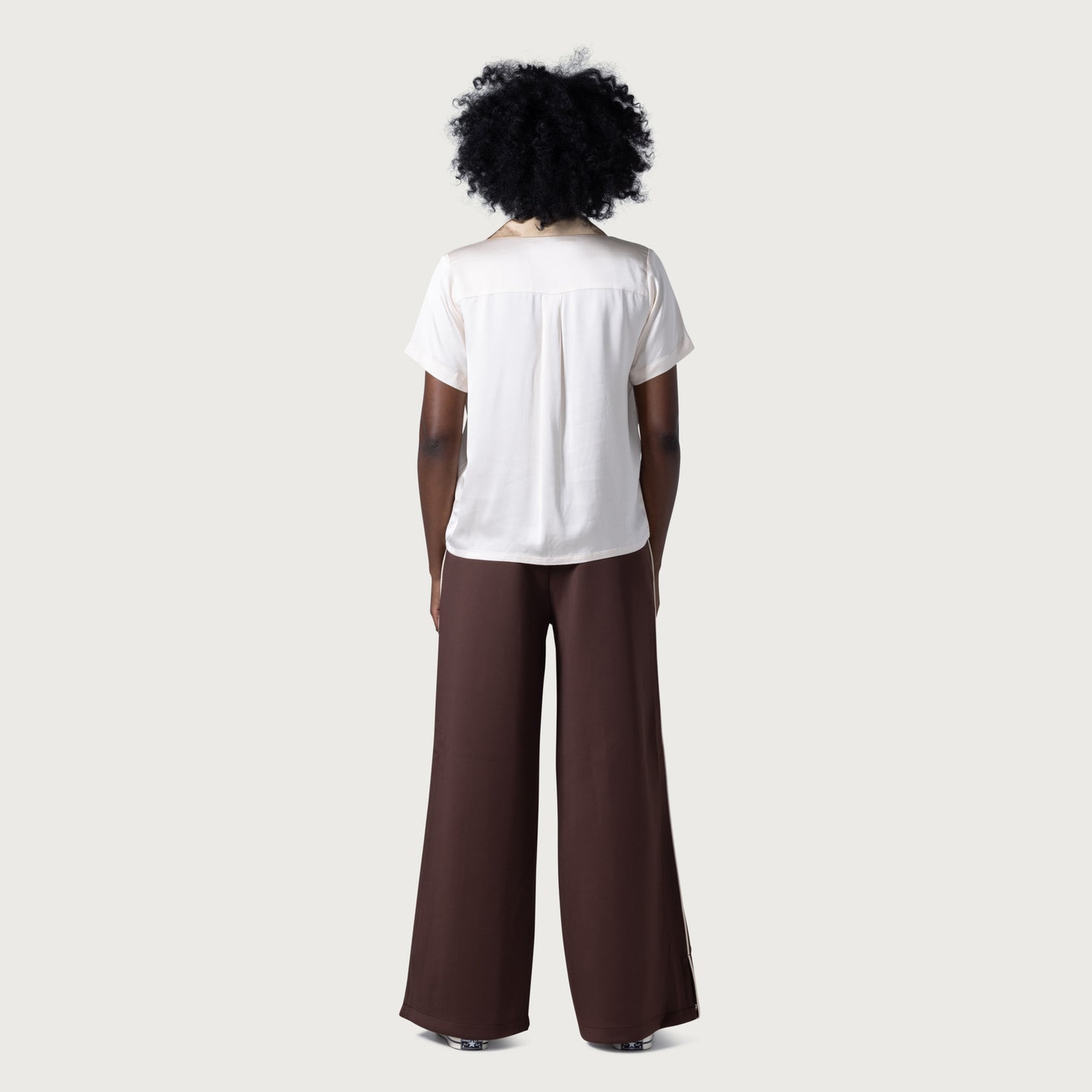 Womens Super Wide Track Pant - Brown