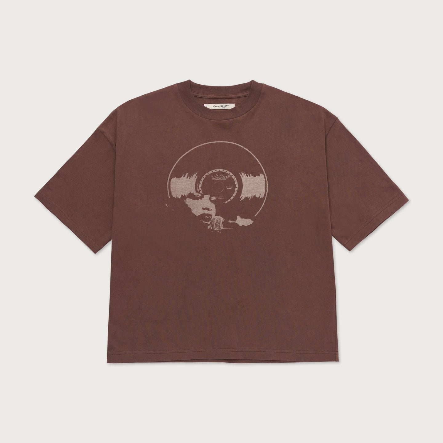 Womens Vinyl Box Tee - Brown