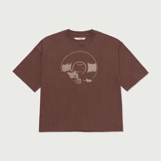 Womens Vinyl Box Tee - Brown