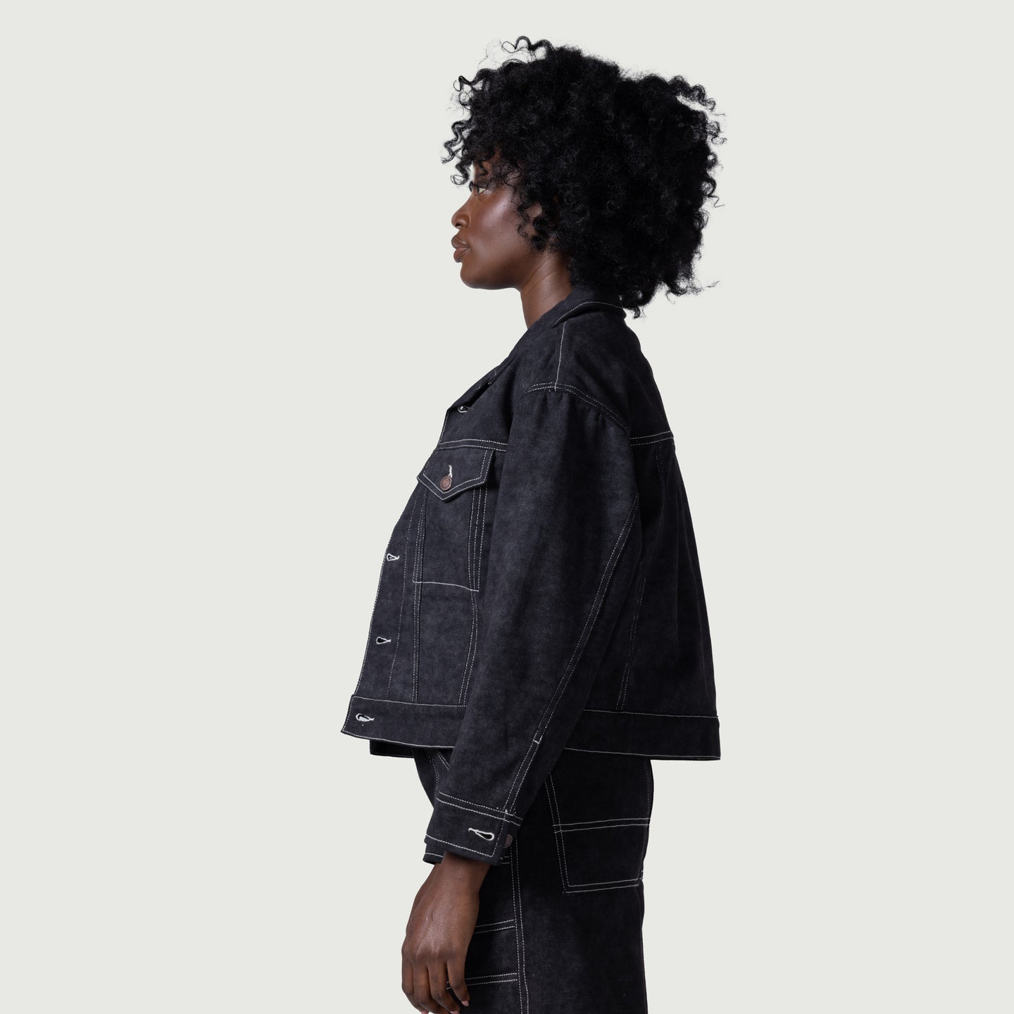 Womens Washed Carpenter Jacket - Black