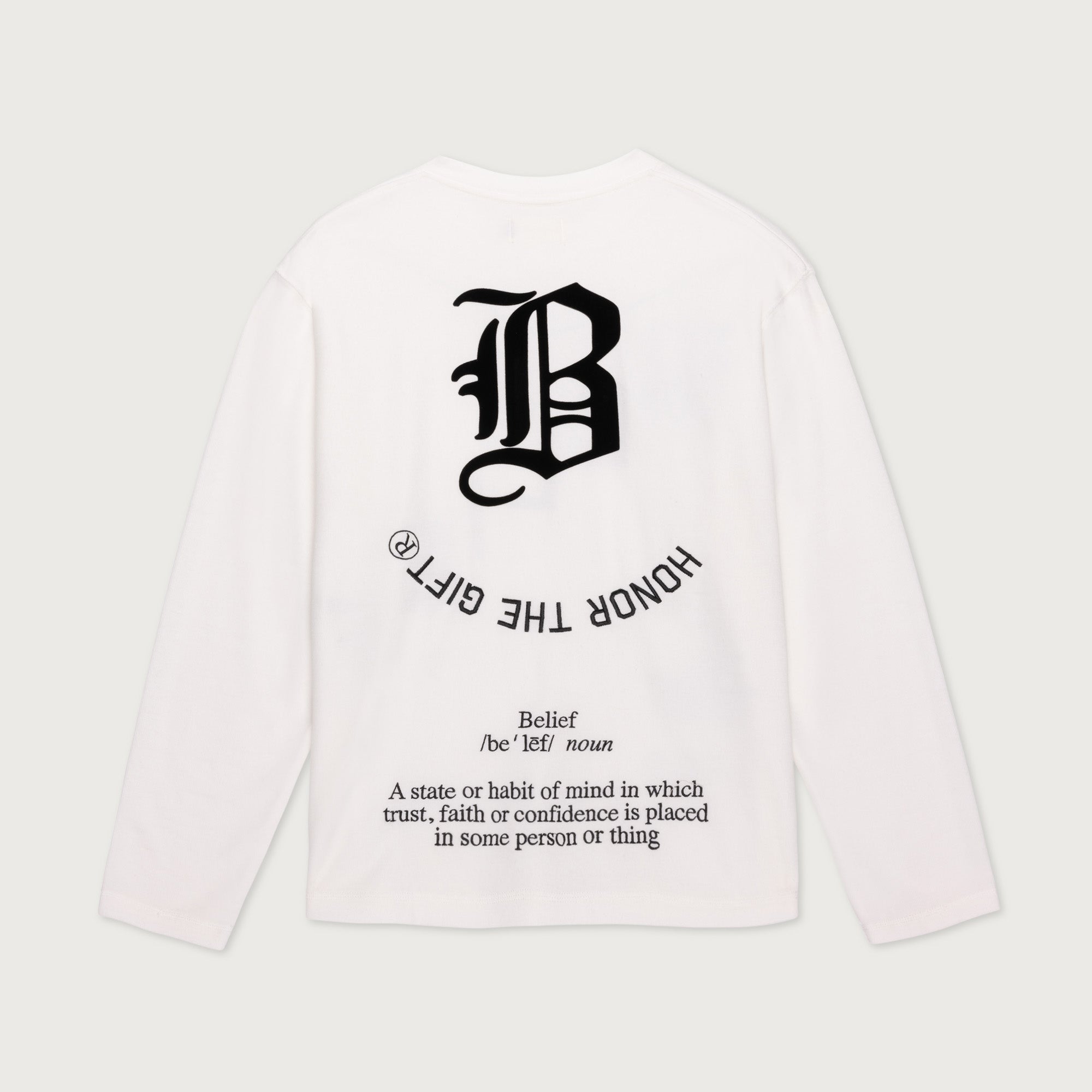 Belief L/S T-Shirt - White – Honor The Gift