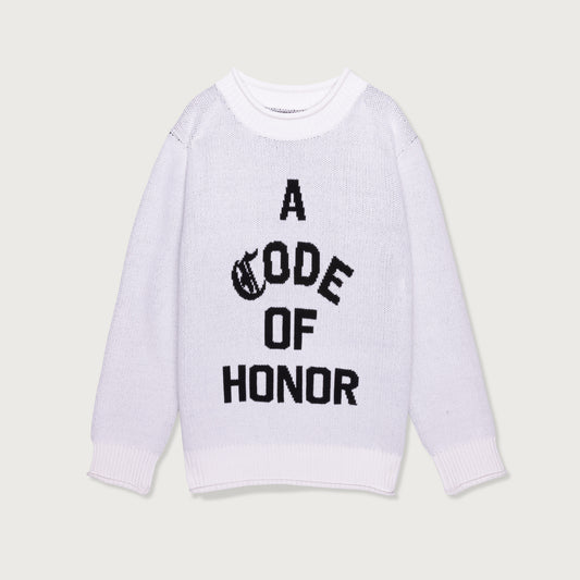 Code Of Honor Sweater - White