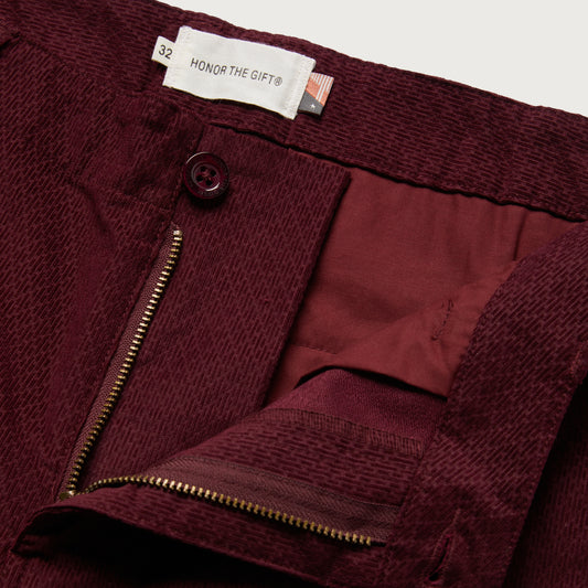 Corded Trouser Pant - Maroon