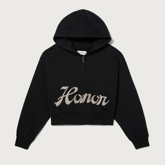 Womens Cropped Hoodie - Black