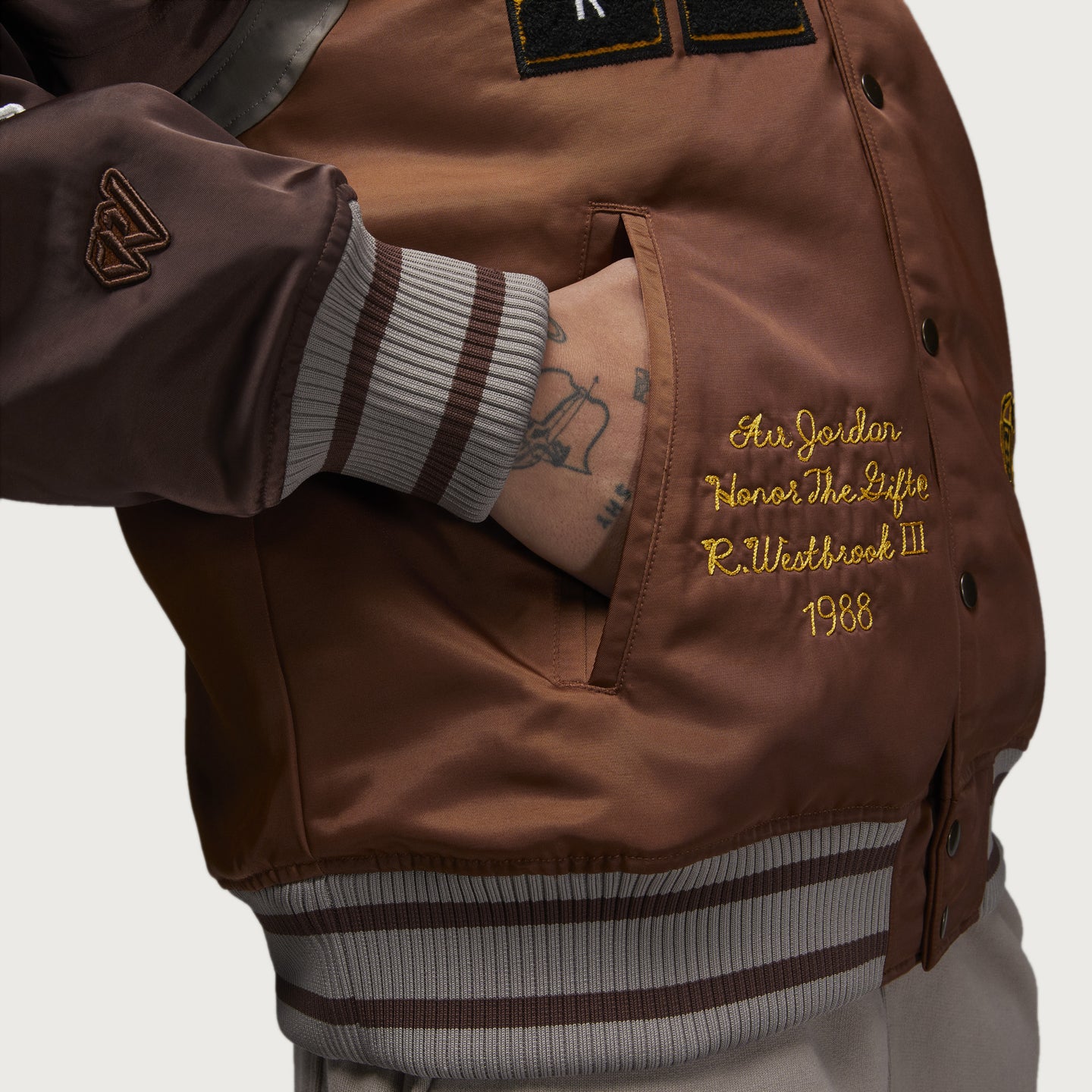 Jordan x HTG® Varsity Jacket - Pecan / Moon Fossil