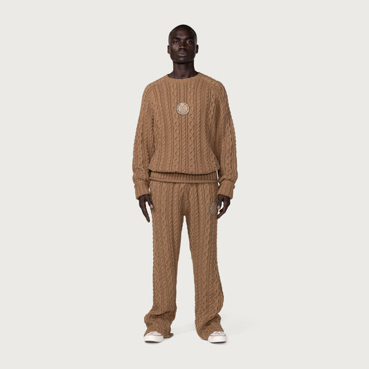 Cable Knit Pant - Tan