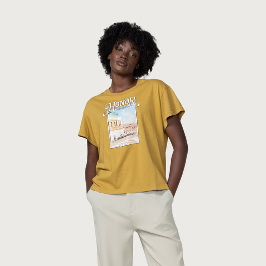 Womens Our Block T-Shirt - Mustard